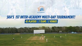 #SuperKingsAcademy's first inter-academy multi-day tournament! 🏏 45 players | 3 teams | 3 venues🤩🙌