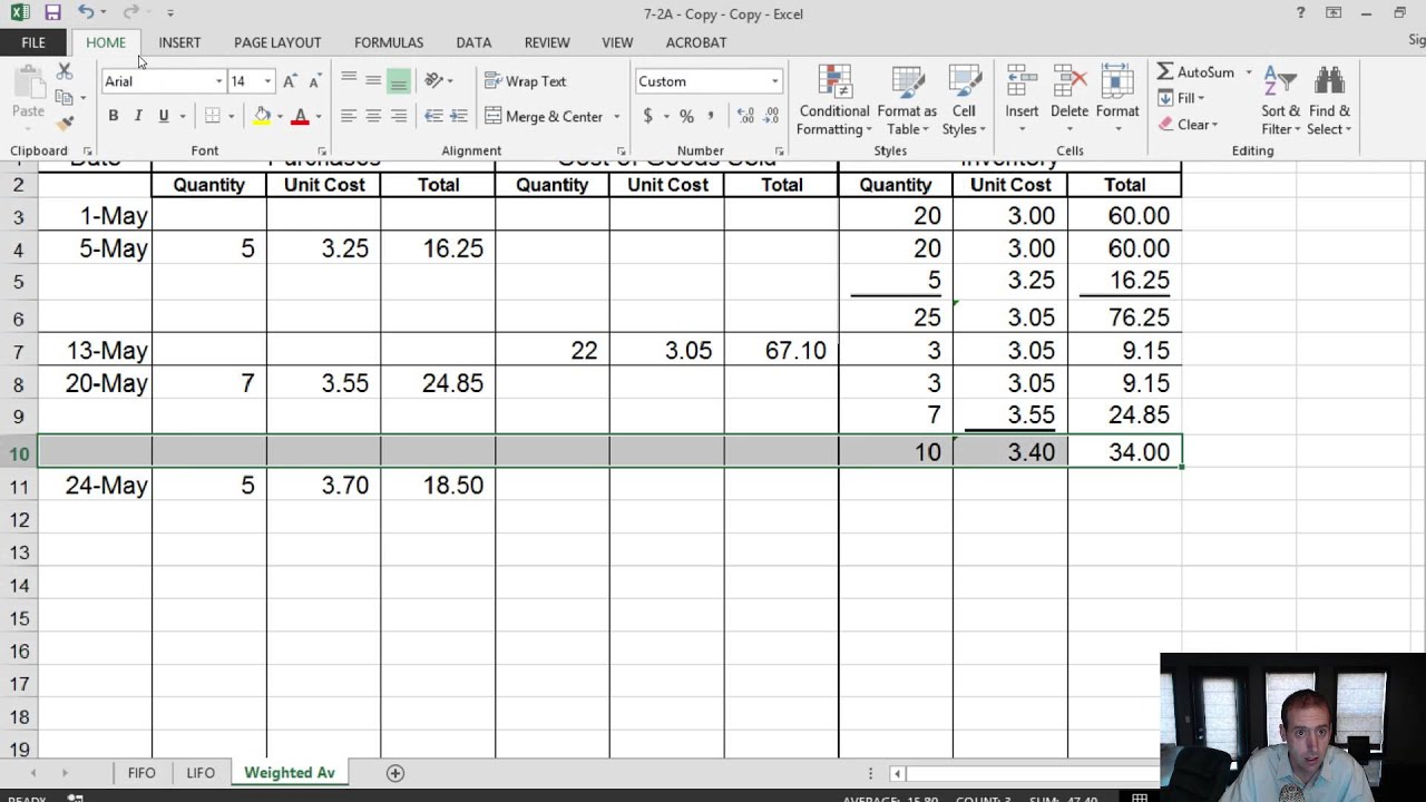 Module 7, Video 4 - Inventory - FIFO, LIFO, Weighted Average - Problem ...