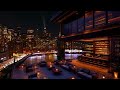 Night Jazz Lounge 🍷 Mellow Jazz Saxophone Music In Luxurious Rooftop Bar Ambience