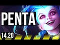 JINX & Lulu vs CAITLYN & Senna (ADC) | Penta, Rank 6 Jinx, Dominating | KR Challenger | 14.20