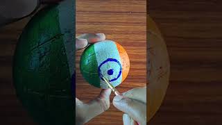 Indian flag painting on ball | 🇮🇳 art | Independenc day ball art | Happy independenc Day