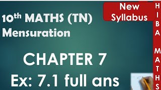 10th maths chapter 7 exercise 7.1 full answers tn samacheer hiba maths