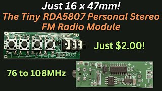 The tiny $2 RDA5807 PCB FM Radio (76-108MHz)