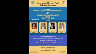 Three Days Faculty Development Program on NBA Accreditation Process for Polytechnic - Day 1