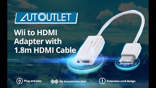 AUTOUTLET White Wii HDMI Adapter 1080P/720P Full HD Converter