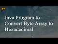 Java Program to Convert Byte Array to Hexadecimal