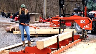 #707 MILLING Homegrown Red Pine on the Sawmill