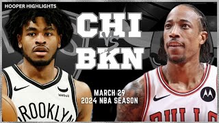 Chicago Bulls vs Brooklyn Nets  Game Highlights | Mar 29 | 2024 NBA Season
