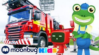 Gecko's Fire Truck - Learn with Subtitles | Gecko's Garage | Cartoons for Kids | Moonbug Literacy
