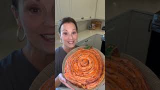 Making the viral GIANT pumpkin cinnamon roll for Halloween