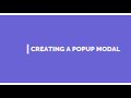 Creating Popup Modal Using HTML CSS and Javascript