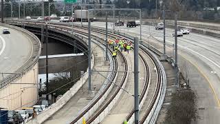 Link Tracks And Parked Train On Mercer Island.