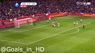 Podolski Goal - Arsenal vs Liverpool 2-0 16/02/14