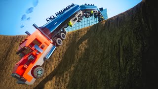 Exsplosive Lego Road Train Crashes | Brick Rigs