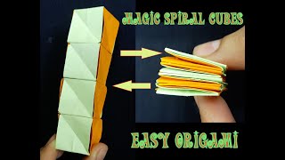 How To Make Origami Magic SPIRAL CUBES / Origami Transforming Toy