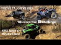 Yamaha YXZ Vs Honda Talon X Vs Kawasaki KRX Windrock Trail 15.