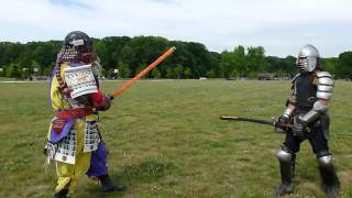 Adam Greatsword vs Ryo, Caer Adamant, SCA Fighter Practice, 6.8.14, Bear, Delaware East Kingdom