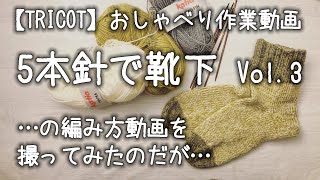 【棒針編み】5本針で靴下（4足目）を編んだので珍しく編み方動画を撮ってみたのだが…Vol.3（完成）★つま先【おしゃべり作業動画】