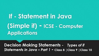 Class 10| 9 | 8 ICSE Java- Computer Applications | Simple if statement in Java with example in BlueJ