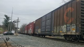 CSX M372 mix freight with a Chessie,  Conrail \u0026 Wisconsin central boxcars @Ijamsville MD 12/15/24