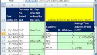 Excel Magic Trick 371: Average Time Between Customer Orders AVERAGEIF & AVERAGE IF