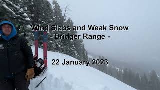 Wind Slabs and Weak Snow - Bridger Range - 22 January 2023