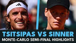 Entertaining Jannik Sinner vs Stefanos Tsitsipas Semi-Final Highlights | Monte Carlo 2024