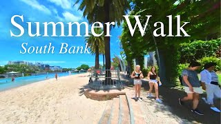 Summer Walk in Brisbane Australia 2021 I Walking around South Bank during Summer in Australia