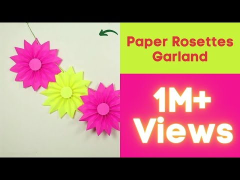 DIY Paper Rosettes Garland for Simple Party Decorations on Budget DIY Paper Rosettes Garland for Simple Party Decorations on Budget