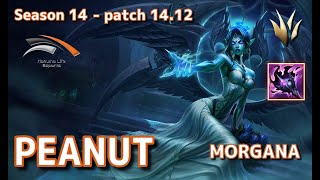 【KRサーバー/C1】HLE Peanut モルガナ(Morgana) VS KDF Cuzz ヴァイ(Vi) JG - Patch14.12 KR Ranked【LoL】