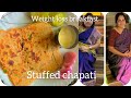 Easy weight loss breakfast recipe 😋😋 stuffed chapati// #weightloss #shorts @mkfunfamily5375