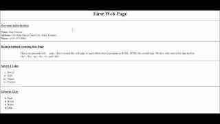 HTML Tutorial 4 - Nested List