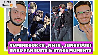 Pakistani Reaction On #Vminkook (V , Jimin & Jungkook) Hard Fan Edits & Stage Moments That Hits Hard