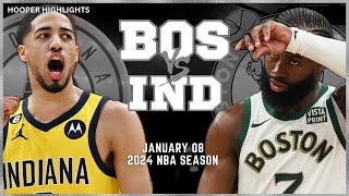 Boston Celtics vs Indiana Pacers Full Game Highlights | Jan 8 | 2024 NBA Season