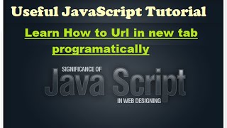 Javascript training - how to open url in new tab programatically - english pronunciation course
