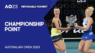 Championship Point | Krejcikova/Siniakova Win Final | Australian Open 2023