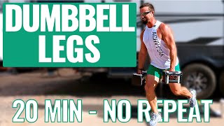 Dumbbell Legs Workout - 20 Min - No Repeats