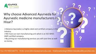 Ayurvedic Medicine Manufacturers In Hisar | Advance Ayurveda