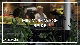 Local businesses react to minimum wage spike in Washington state