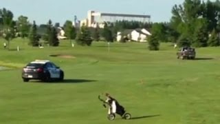 Raw: Police Chase Winds Up on ND Golf Course