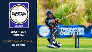 🔴 European Cricket League, 2024 | Group F, Day 1 | Cartama Oval, Malaga, Spain | T10 Live Cricket