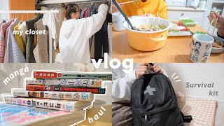 Staying rainy day ⍢ Living alone in the corner of Tokyo / reorganize closet + survival kit