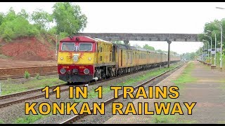 [11 in 1] Thunderous Trains Of Konkan Railway : Tejas + Jan Shatabdi + TVC Rajdhani + Many more