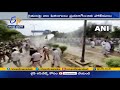 water cannons used as protesting farmers clash with cops haryana హరియాణాలో రైతుల ఆందోళన ఉద్రిక్తం