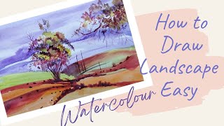 വാട്ടർകളർ / Watercolour Landscape Painting / Easy Drawing Pictures /Watercolour Painting StepbyStep