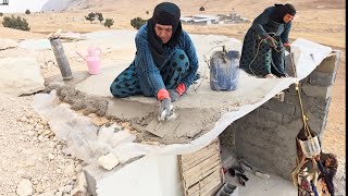 Grandmother faces a windstorm: preparing the roof before the onset of winter