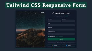 Responsive Registration Using Tailwind CSS and JavaScript