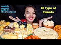 ASMR EATING RASGULLA, RASMALAI, SANDESH,GULAB JAMUN, KHEER,JALEBI, LADDU,  INDIAN SWEET EATING SHOW