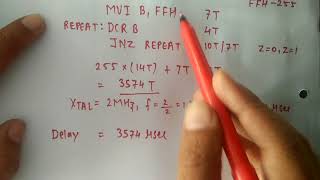 Program to Generate Delay using loop in loop / Nested loop method in 8085