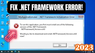 FIX To Run This Application You Must First Install Net Framework ERROR!